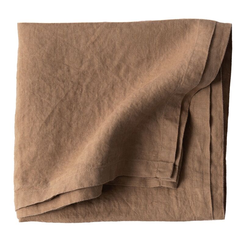 Pöytäliina pellavaa 145x145 cm, hazelnut