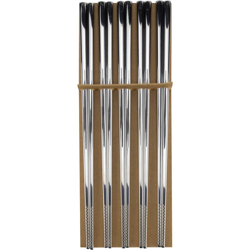 ätpinnar 5 par, rostfritt stål