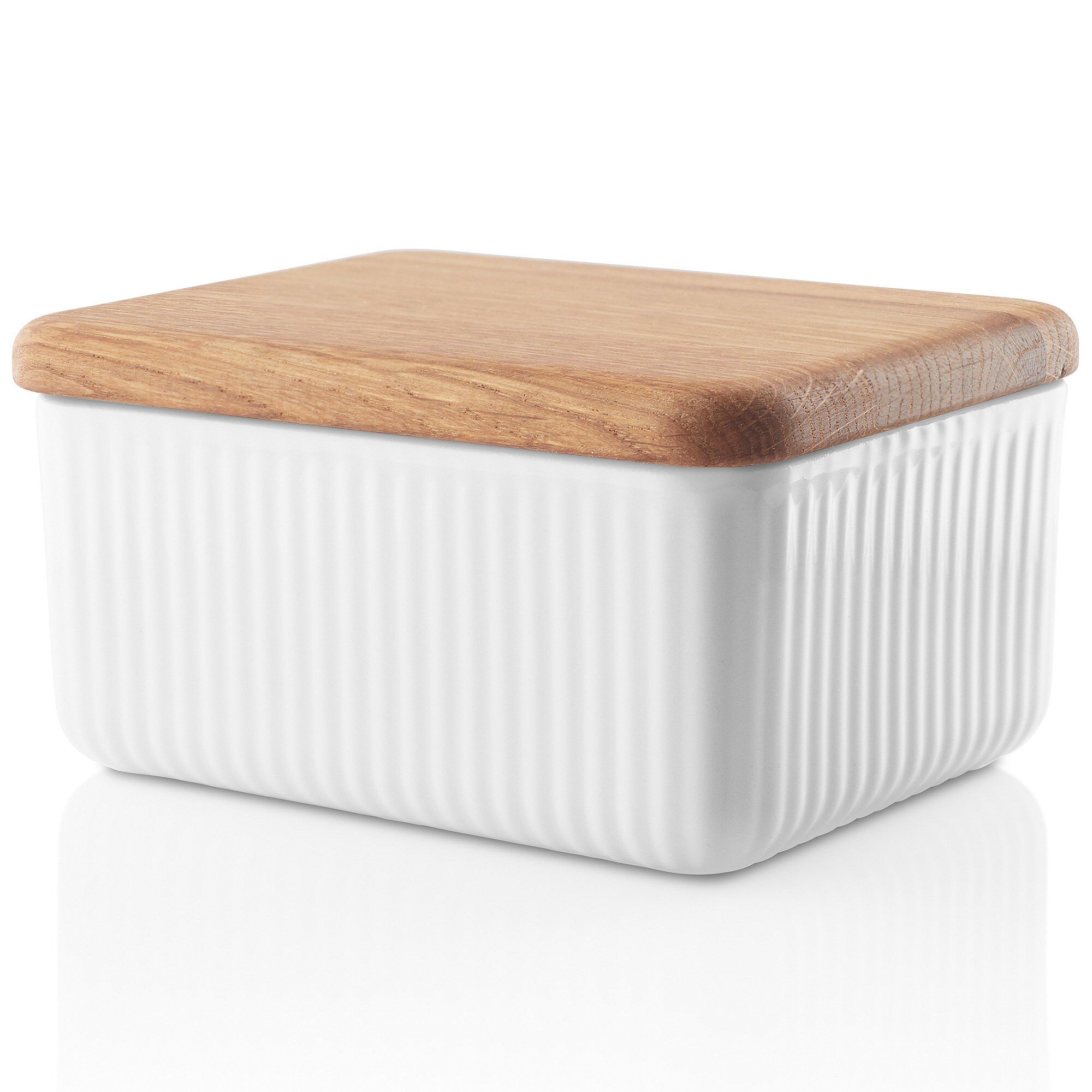 Eva Trio - Legio Nova smørboks m/eikelokk 12x10 cm hvit
