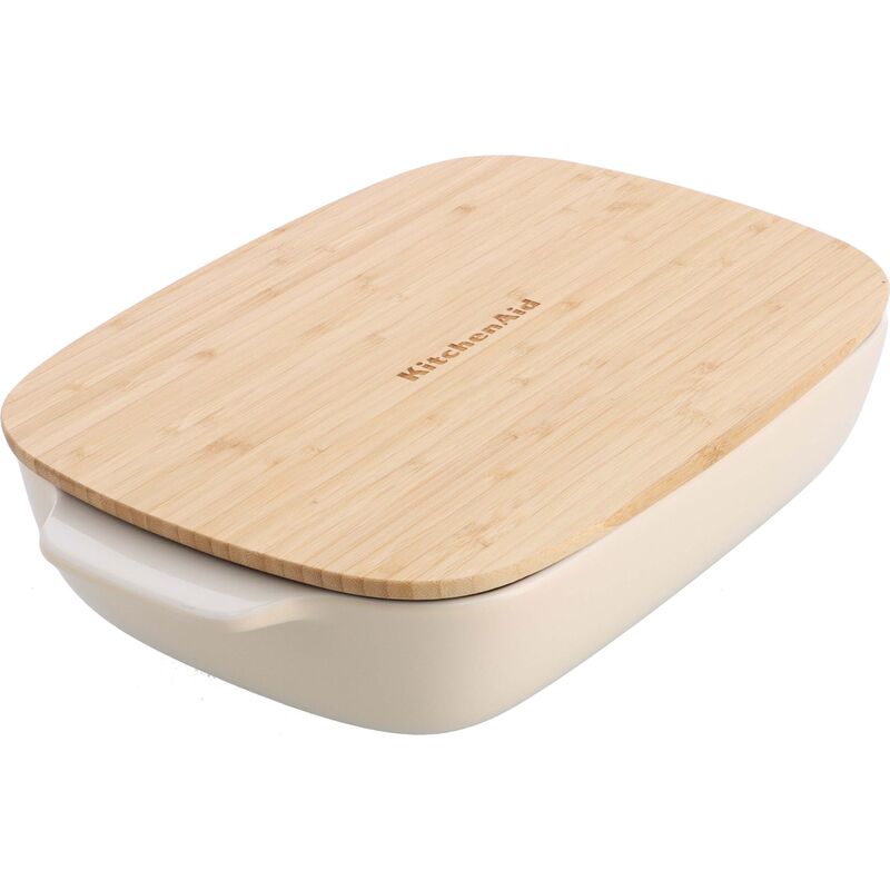 Ovnsform med lokk 39x23,5x7,5 cm, creme