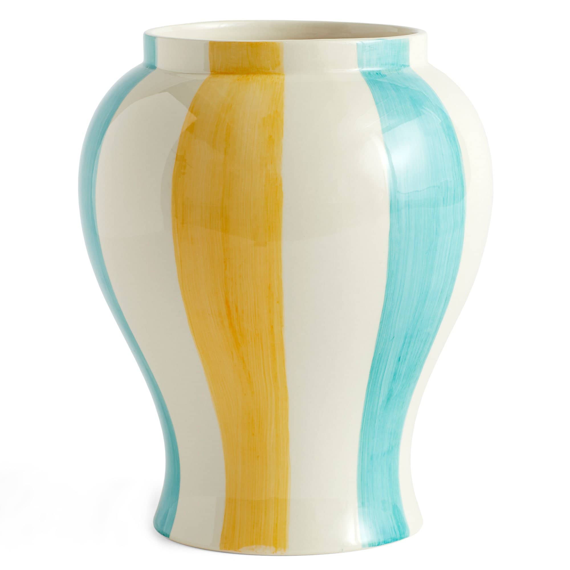 Sobremesa Stripe vase, large, grøn/gul