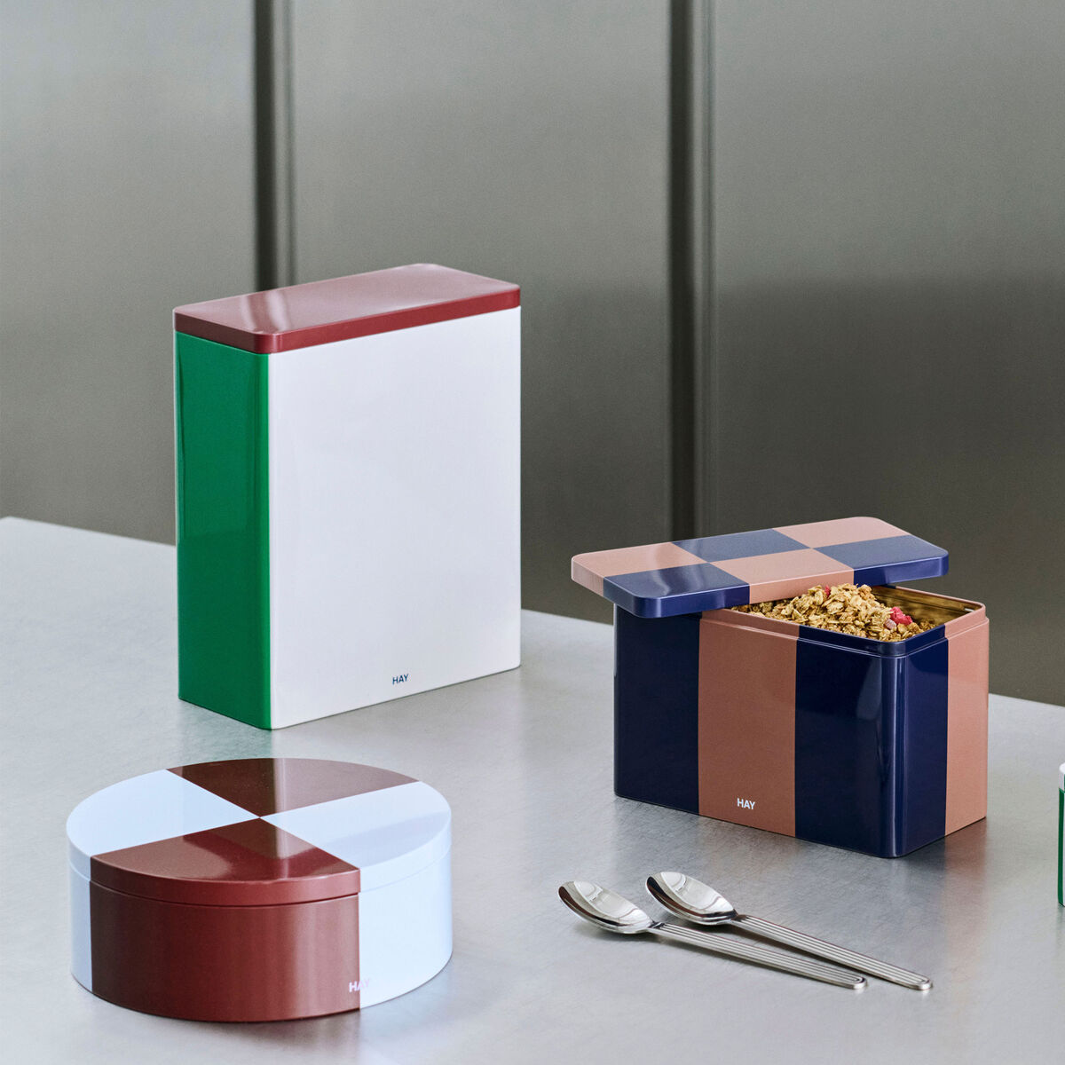 HAY förvaringsbox XL, off-white/bourgogne