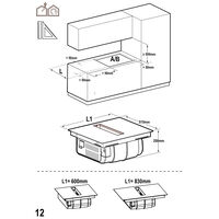 Induktionshäll med integrerad fläkt 83 cm, 4 zoner