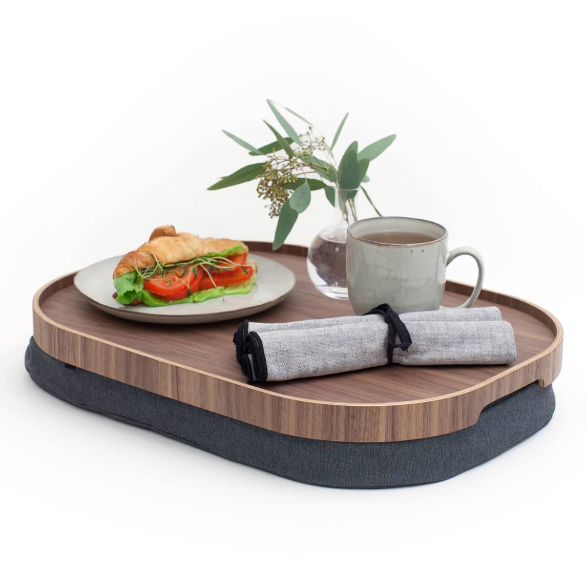 CurveLine Laptray knäbricka med anti-slip, large, valnöt