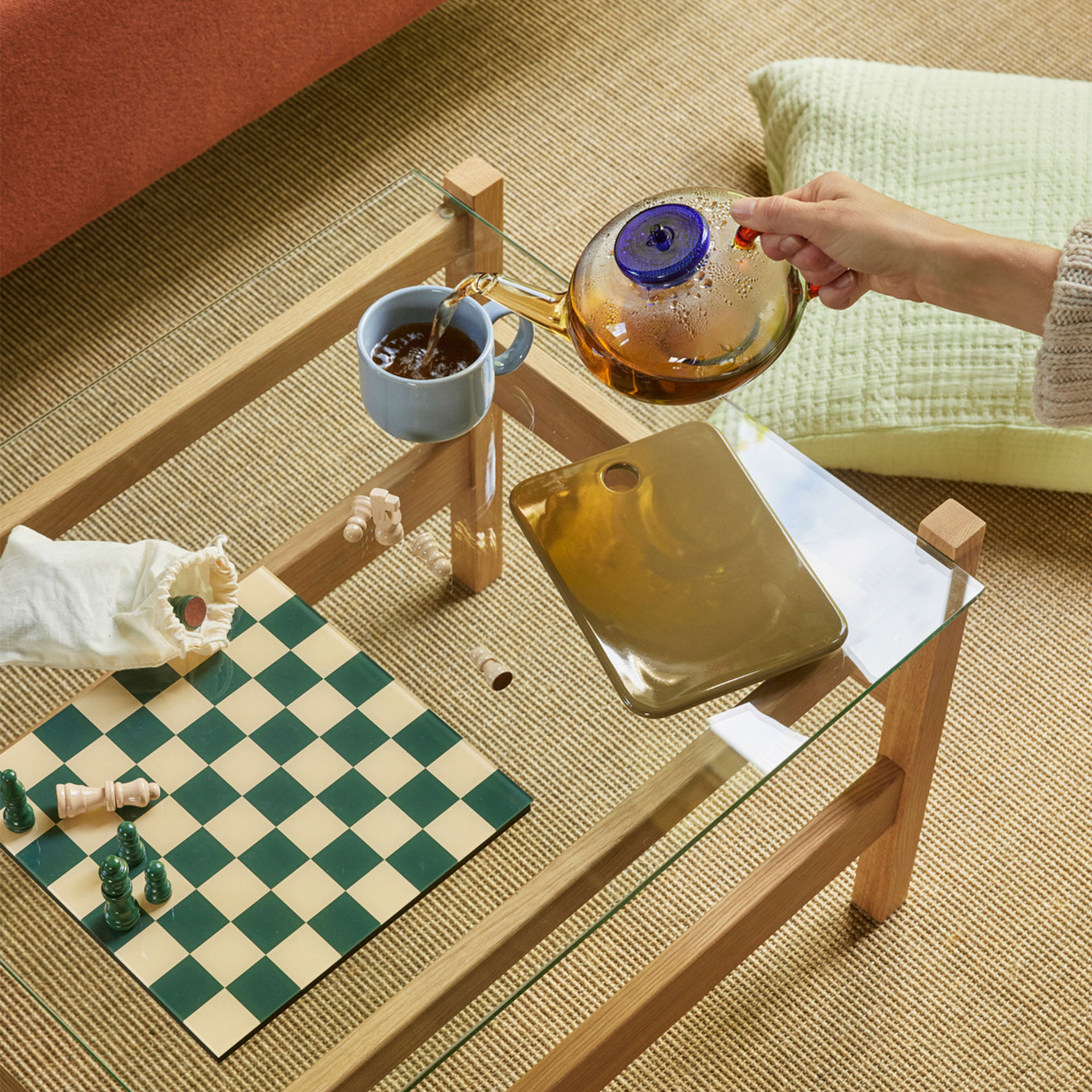 Hübsch Amare Smørplatter, sand/oliven