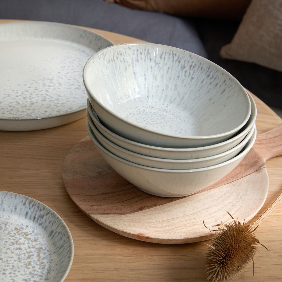 Kiln morgenmadsskål, 16,5 cm, 4-pak, hvid/grå