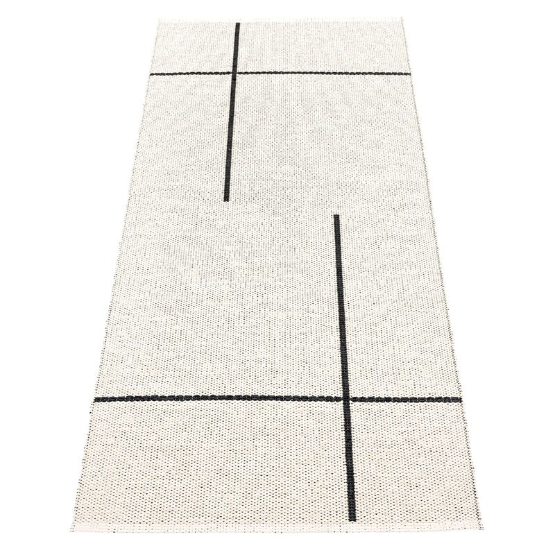 Gulvtæppe Fred, 70 x 180. cm., black/vanilla