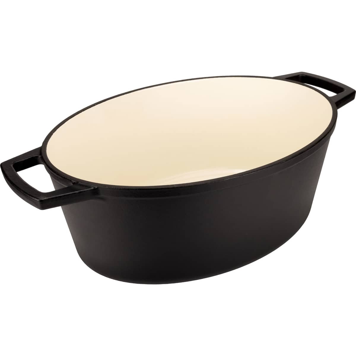 Oval Gjutjärnsgryta 34 cm, svart