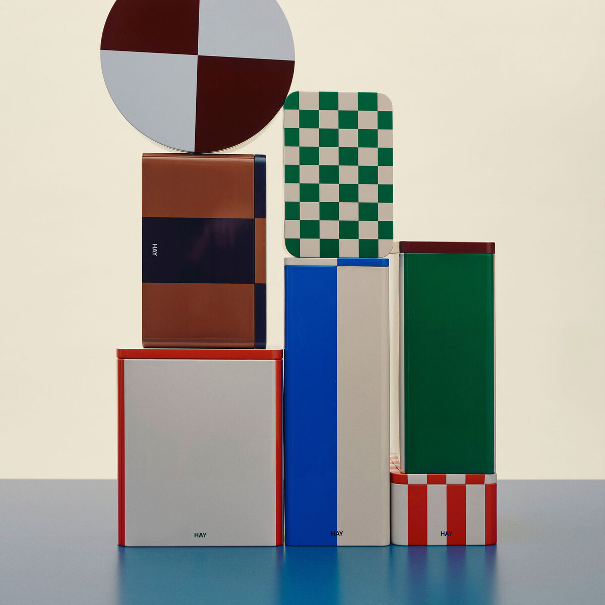 Hay Opbevaringskrukke Plade Slim Blå Off-White