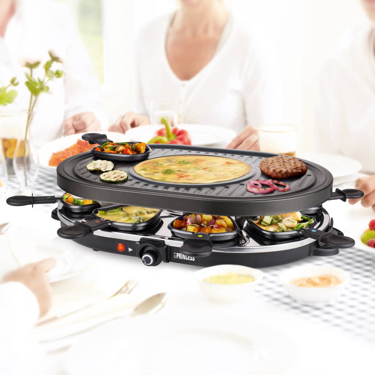 Ovaali raclette-grilli, kahdeksalle hengelle