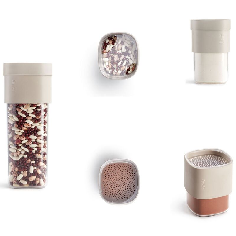 Flip säilytysastia, 2:n setti, harmaa