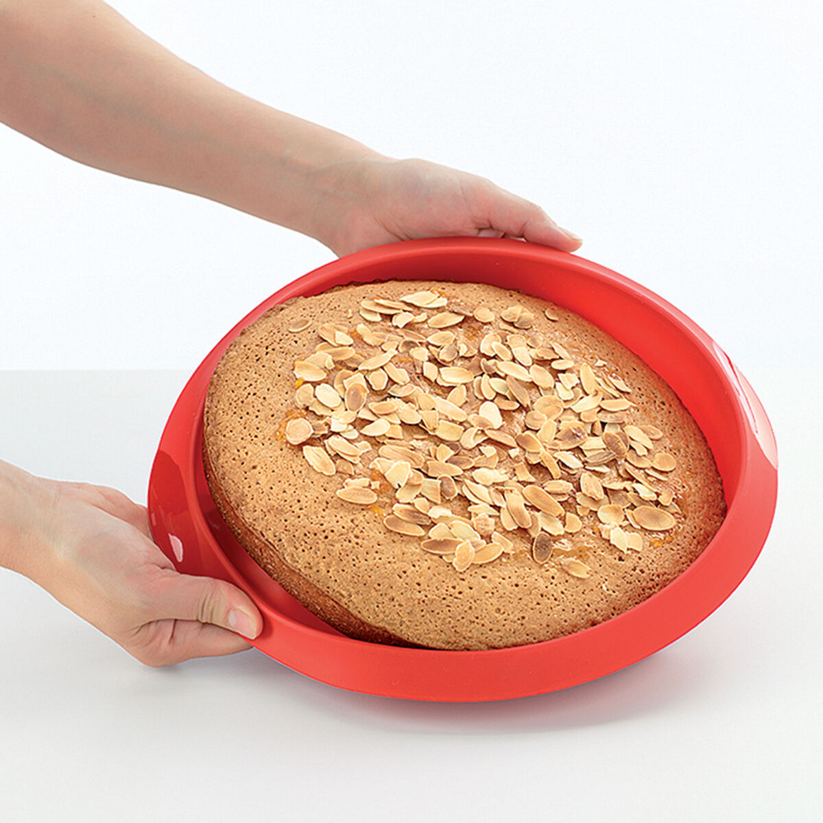 Rund bageform i silikone Ø24 cm, rød