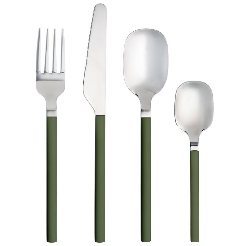 Confetti bestikksett 16 deler, olive