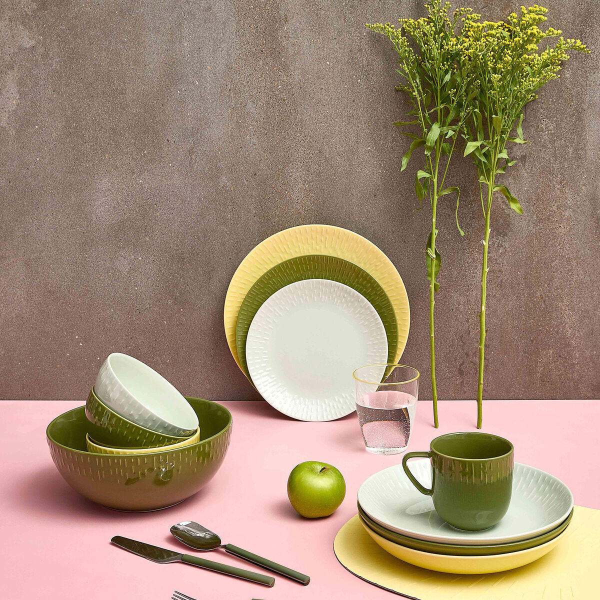 Confetti middagstallerken 27,5 cm, lemon