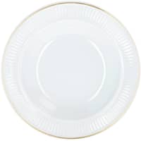 Plissé dyb tallerken 22 cm, hvid/guld