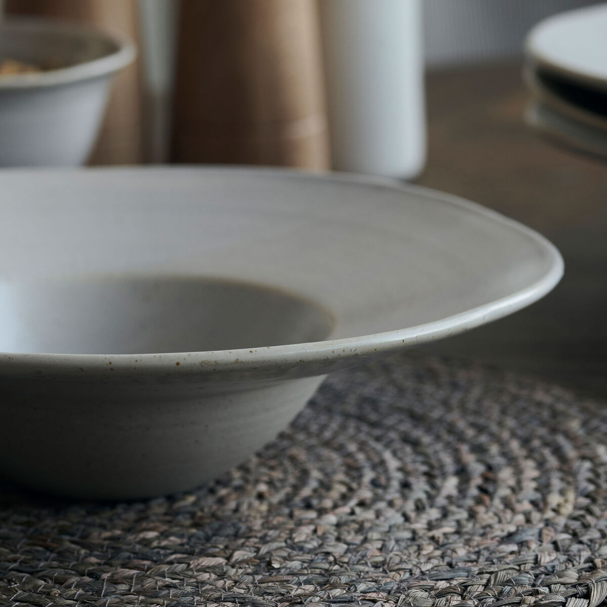 Pion kulho/pastalautanen, harmaa/valkoinen