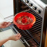 Savarinform dyp i silikon 22 cm, rød