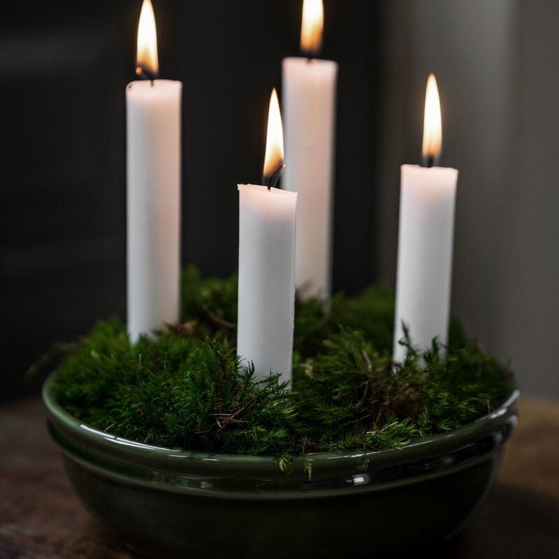 Ljusskål 4 ljus, mörkgrön