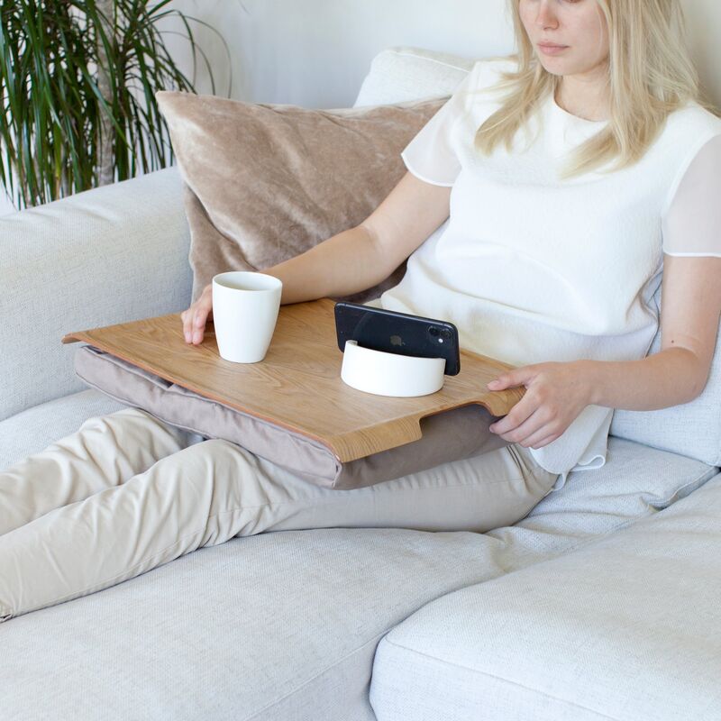 Laptray knæbakke, natur/sand