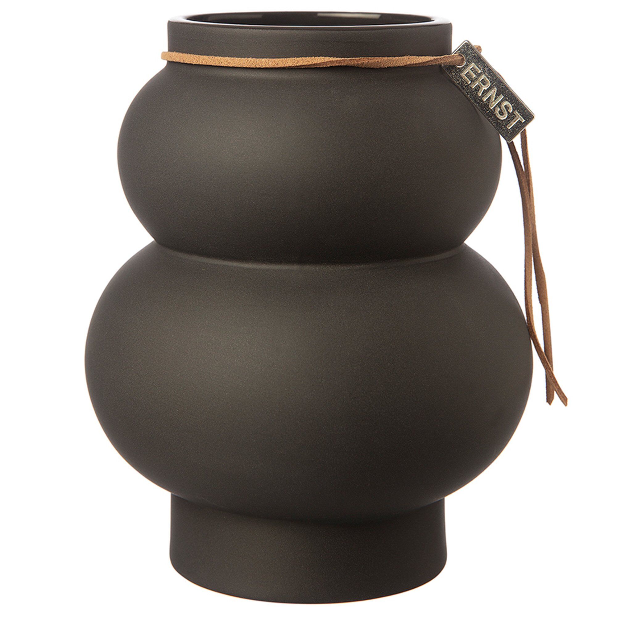 ERNST Ernst steingodsvase kurvet 21,5 cm Mørkegrå
