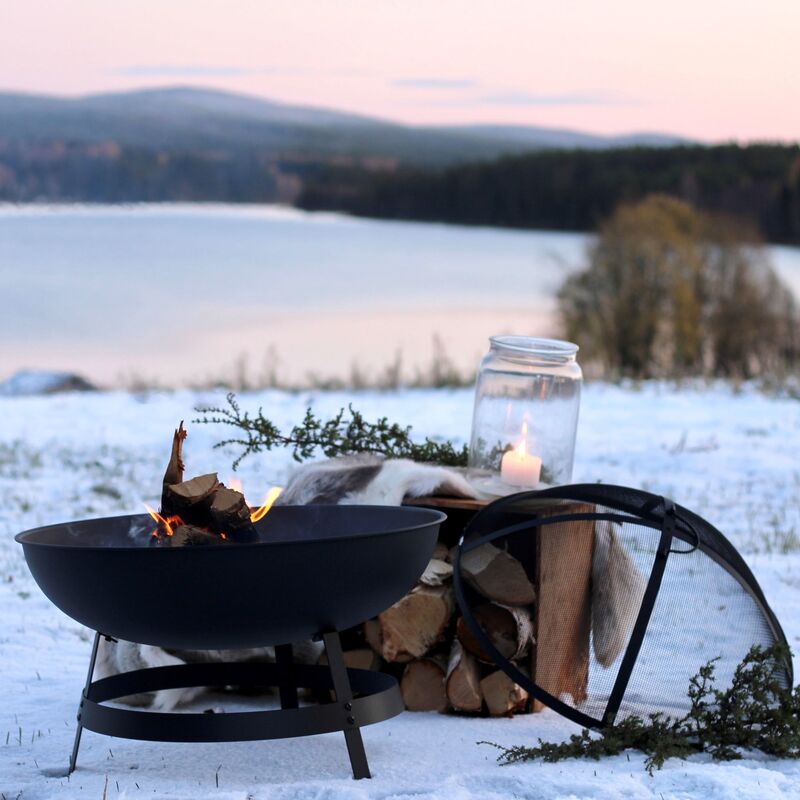 Traditional ildsted + gnistbeskyttelse