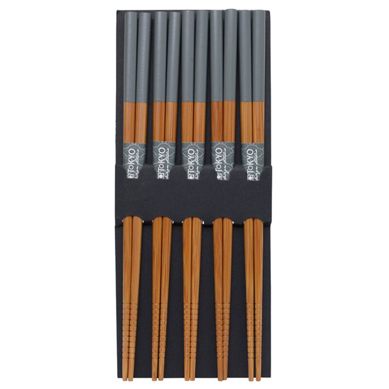 Syömäpuikot 5 paria, harmaa