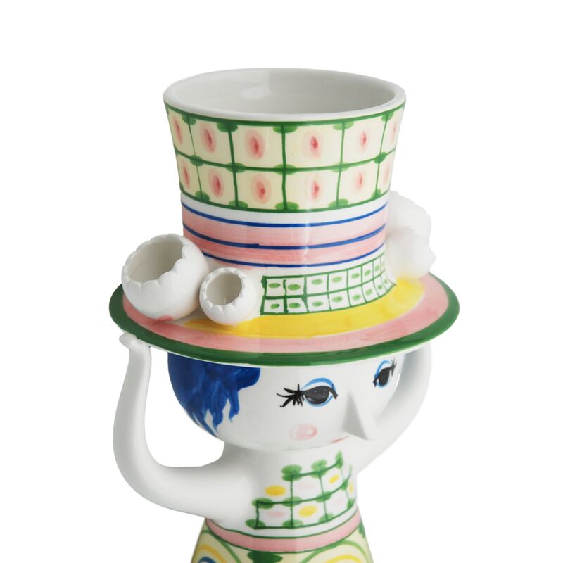 Lady with hat vase 24,5 cm, grønn