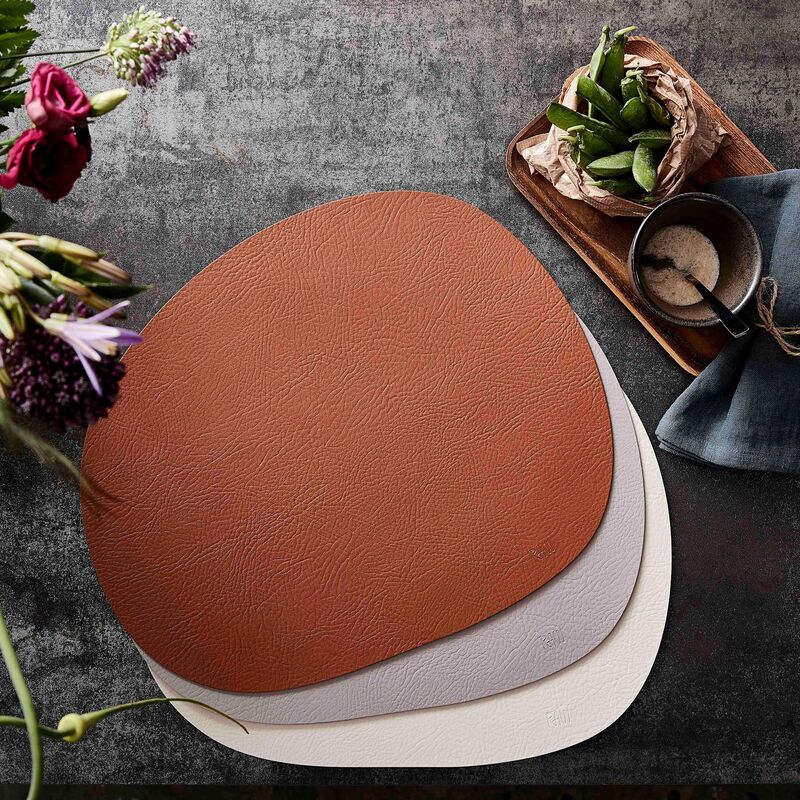 Raw resirkulert lær bordsunderlegg brun