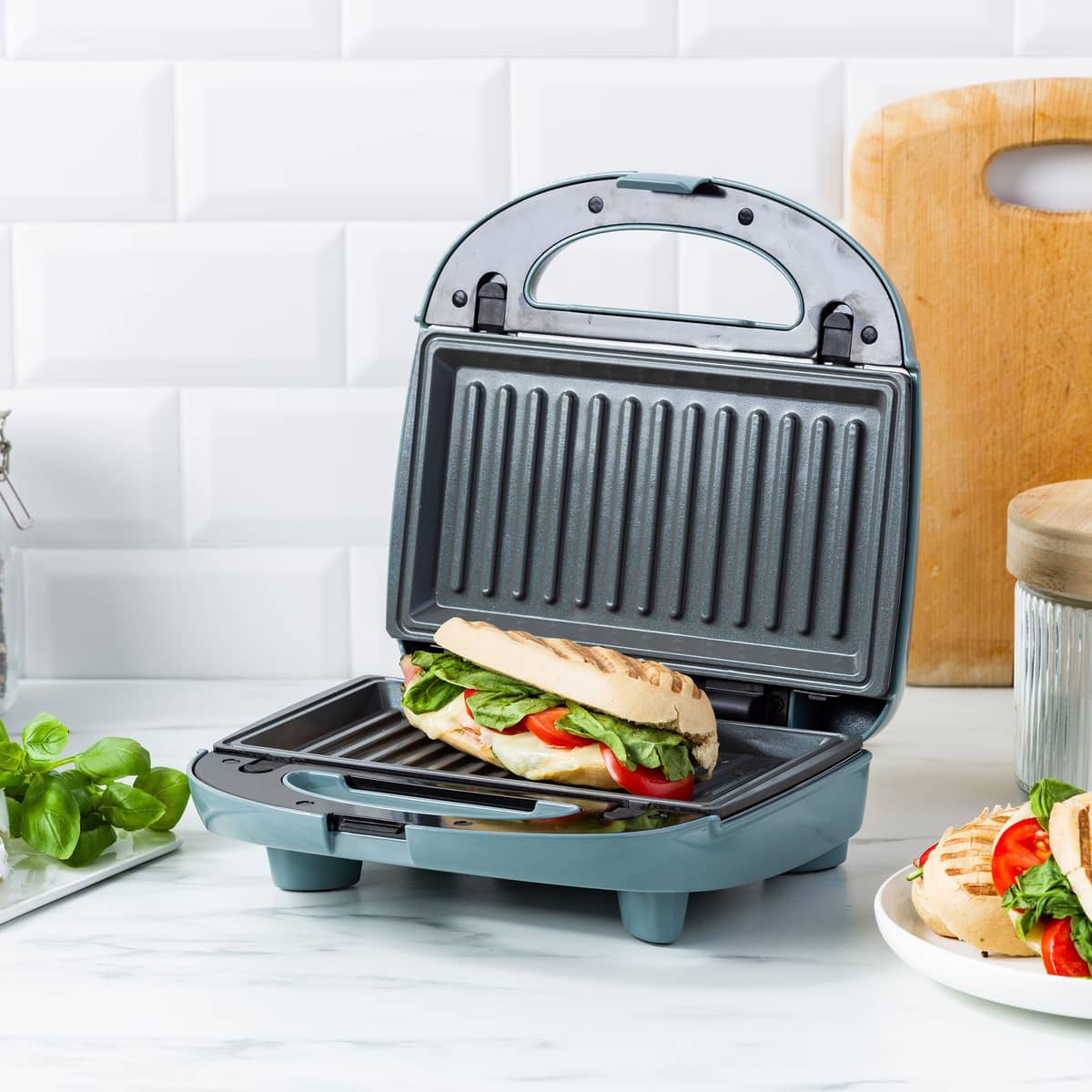 3-in-1 smörgåsgrill/våffeljärn, smokey blue