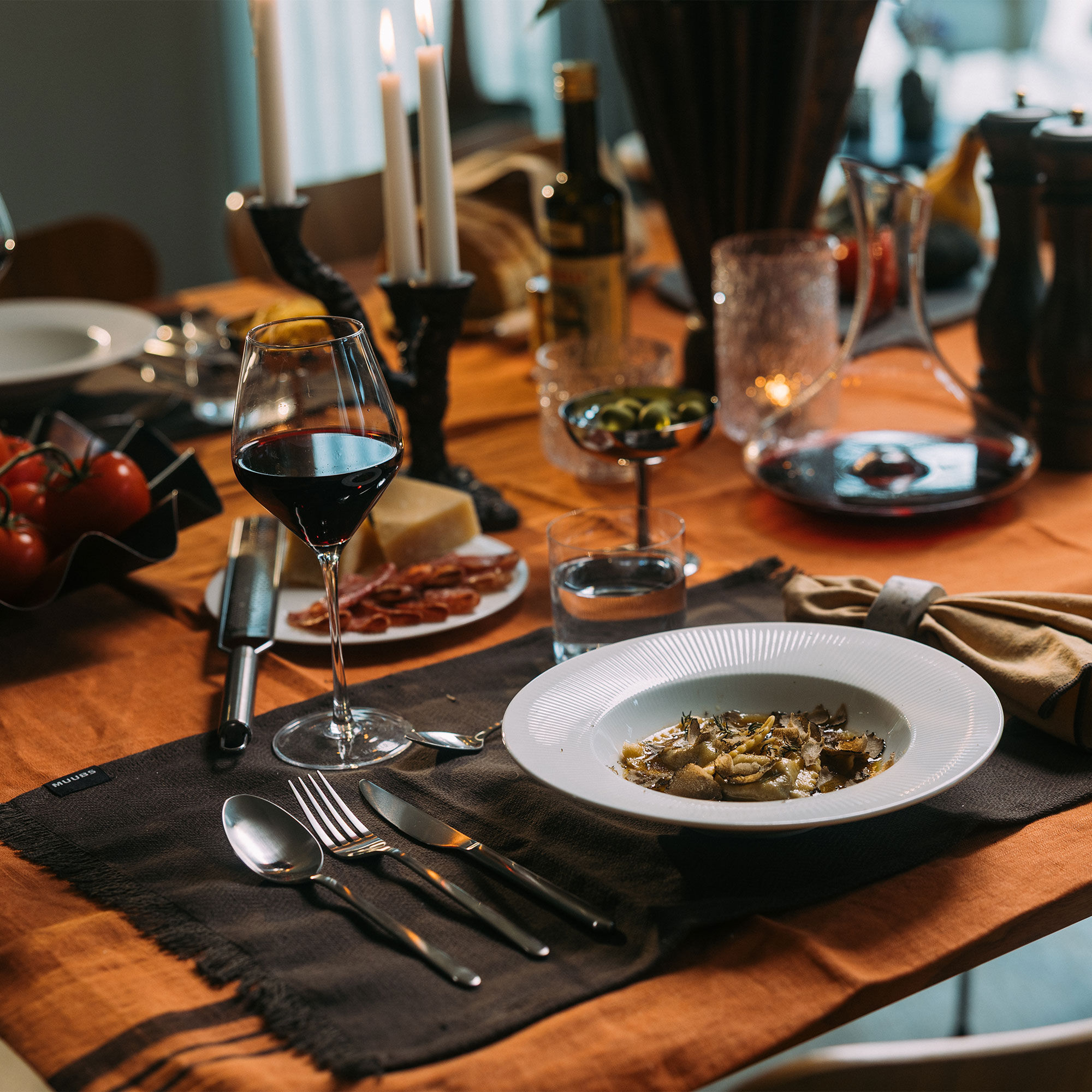 Duk LIMRICK i linné, stripe, Dry Terracotta