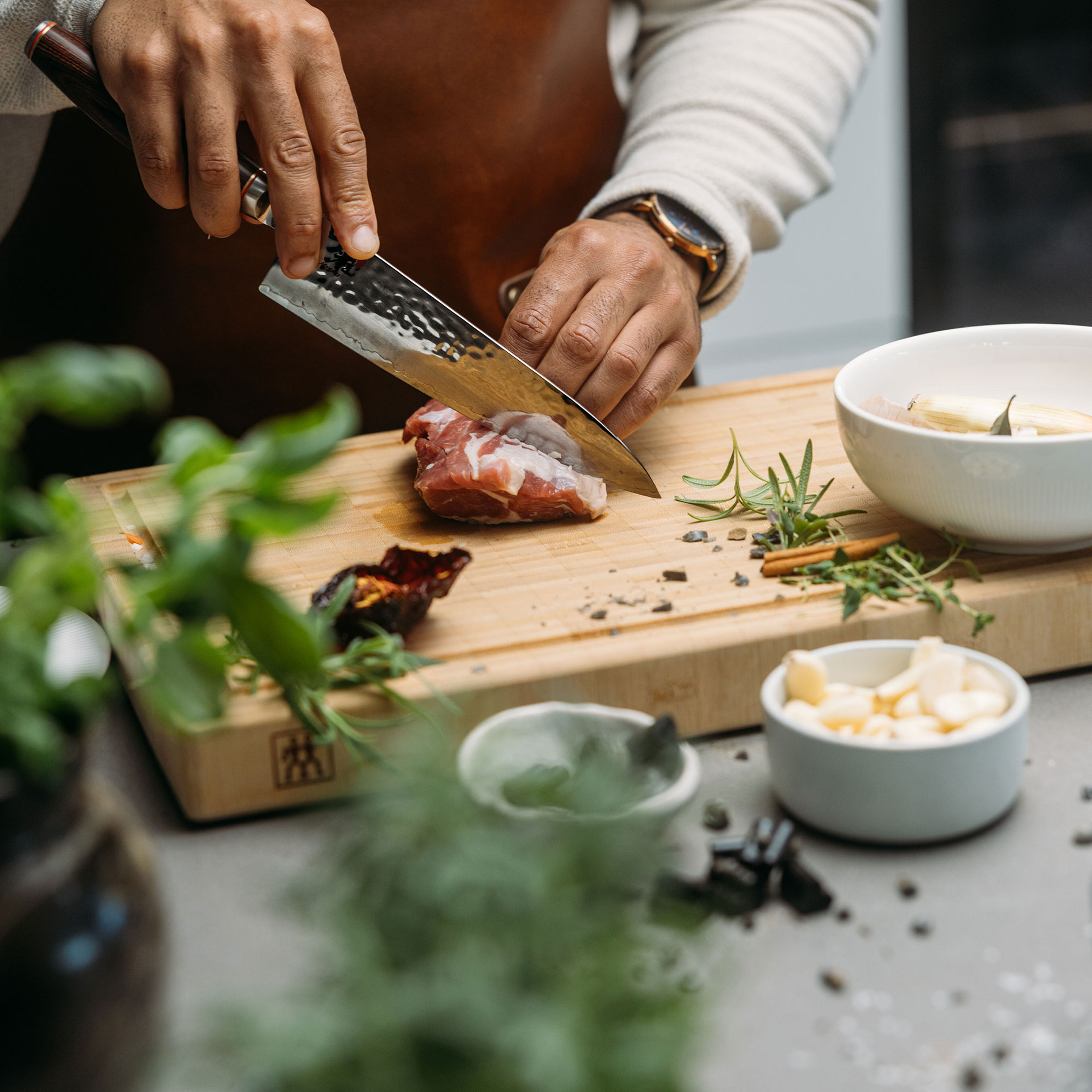 Skärbräda/Hackblock Bambu 42 x 31 x 4 cm