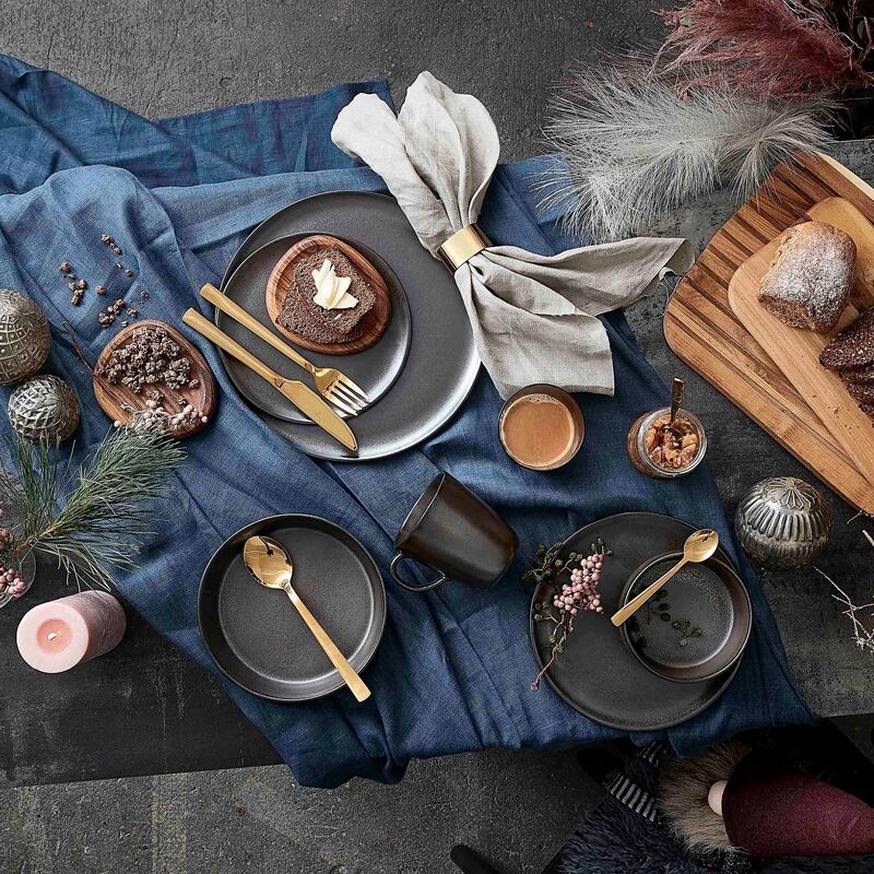 Korvallinen RAW-muki, 6 kpl, Metallic Brown