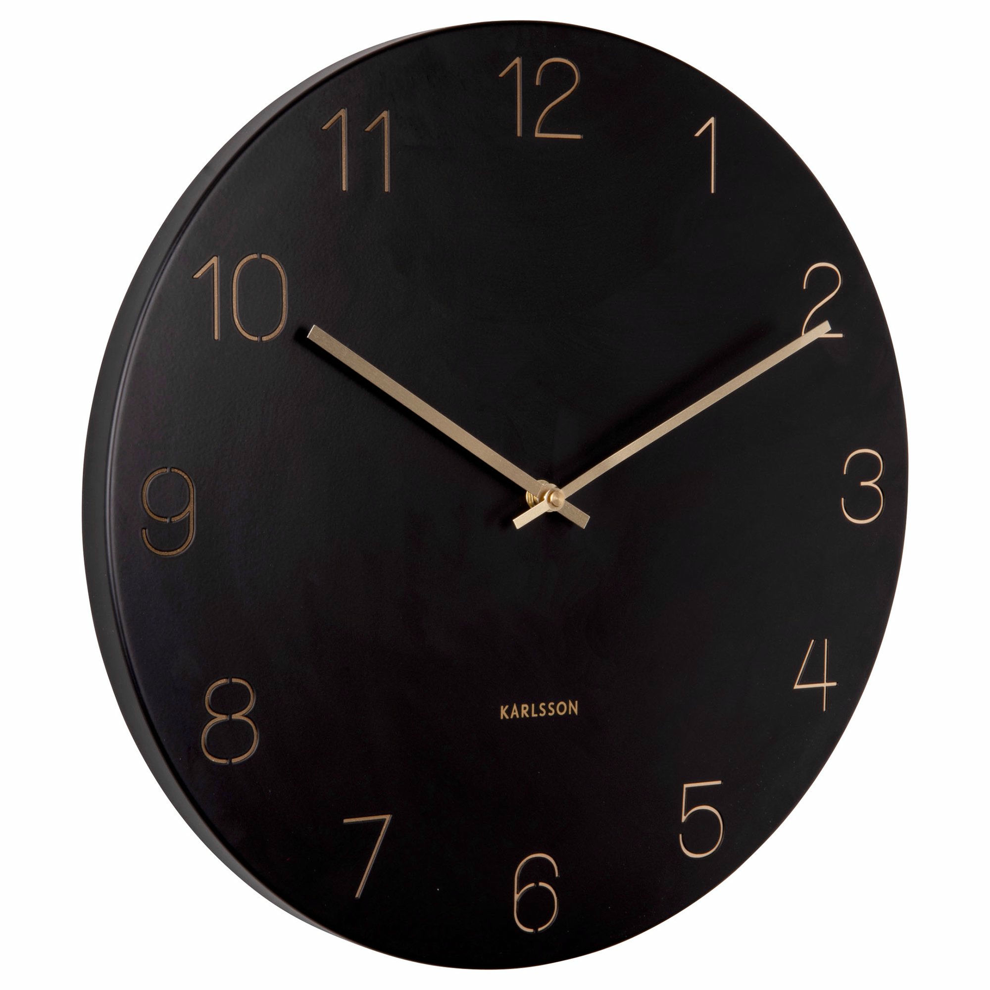 Alternativ bild 1 för Karlsson Charm Engraved Numbers väggklocka, svart