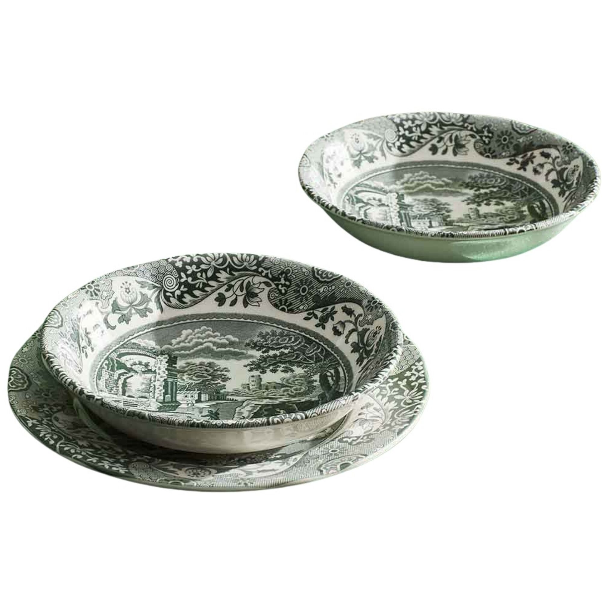 Heritage Green Italian skål 15 cm, grønn/hvit