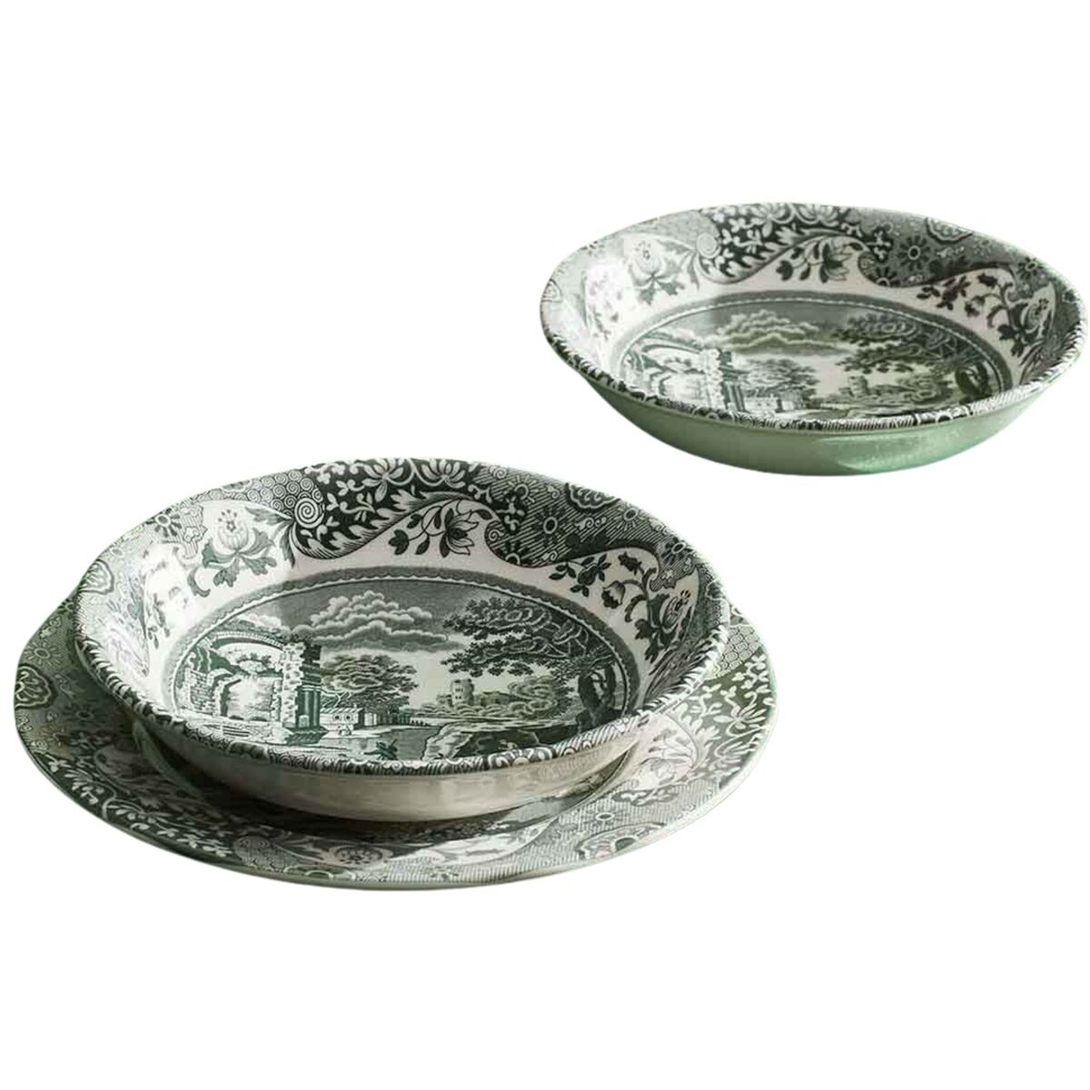 Heritage Green Italian skål 15 cm, grønn/hvit