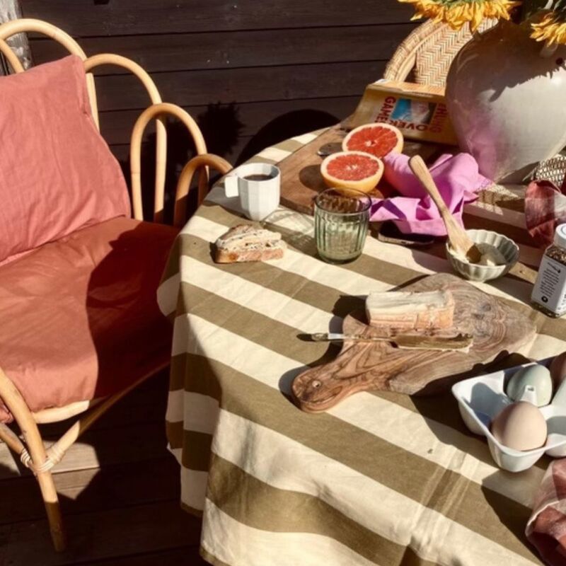 Simona bordsduk 330x145 cm, grön/gul