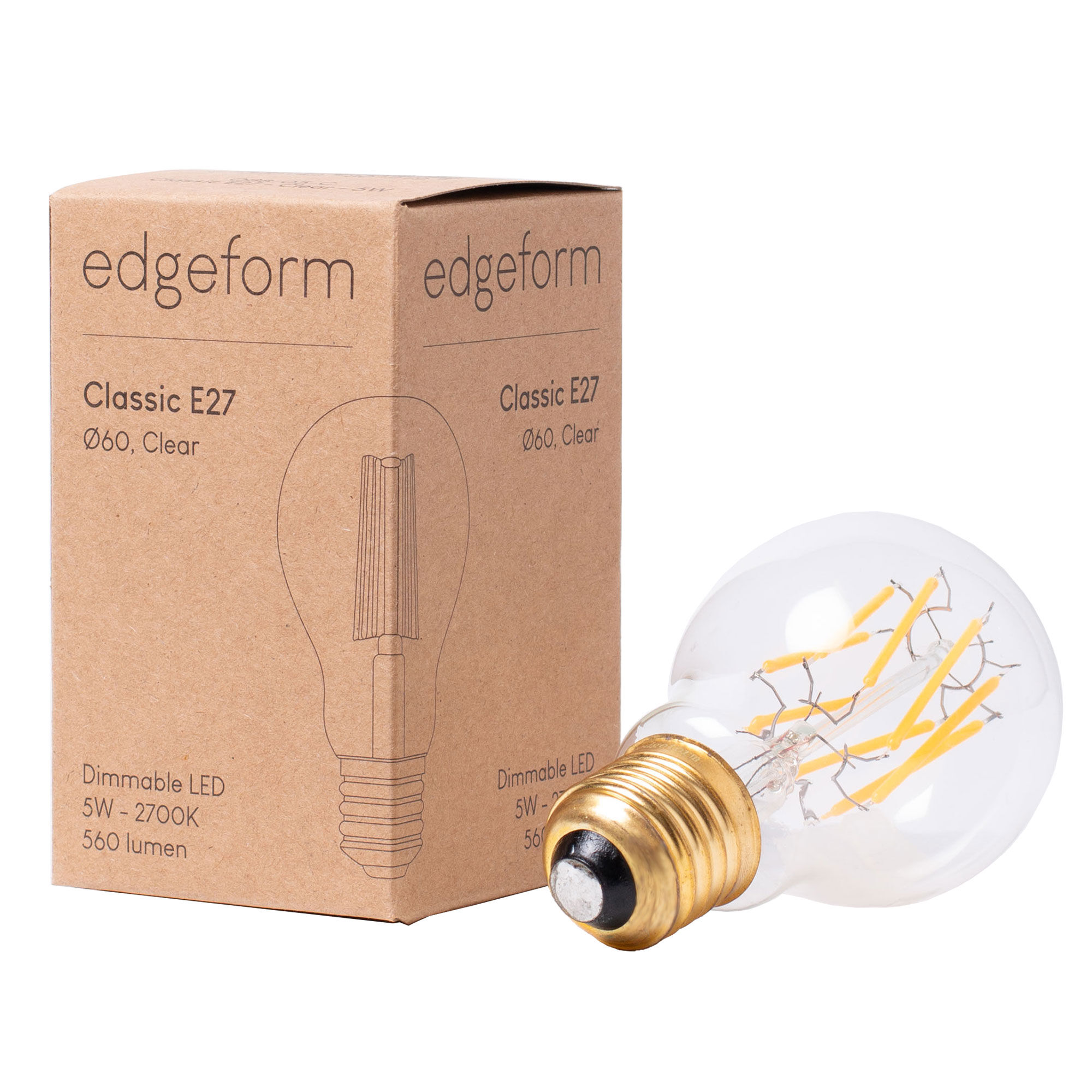 Edgeform Classic E27 valonlähde 5 W 6 cm, kirkas