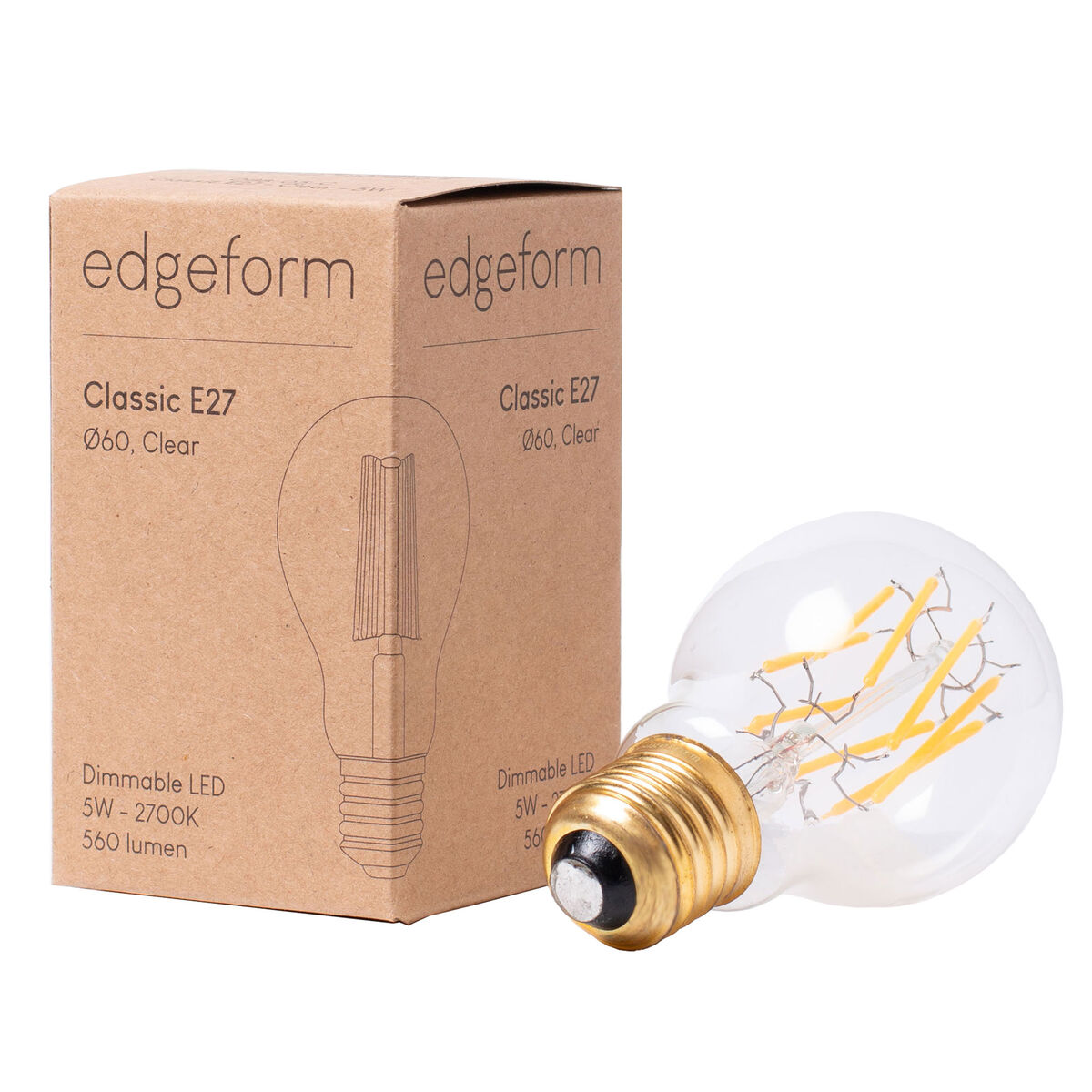 Edgeform Classic E27 valonlähde 5 W 6 cm, kirkas