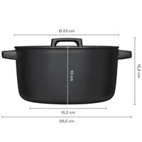 Folken støbejernsgryde med låg 4 liter