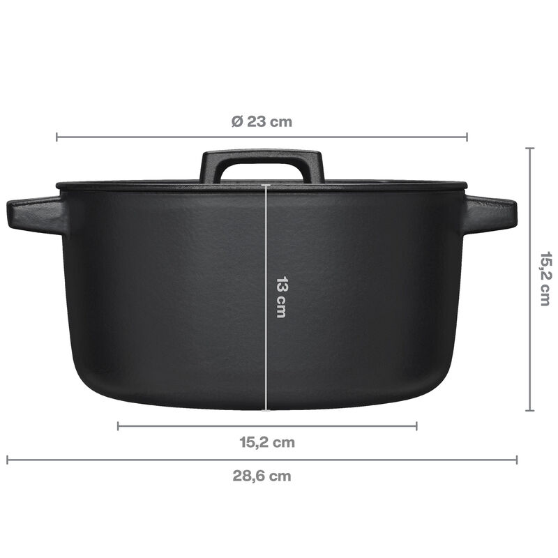 Folken gjutjärnsgryta med lock 4 liter