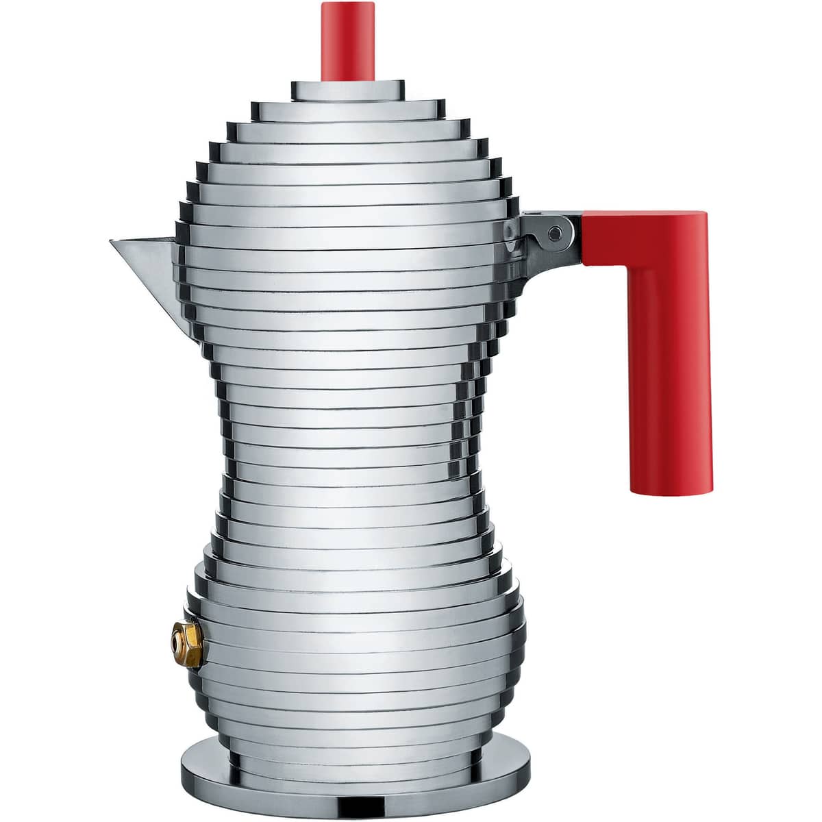 Mokabrygger Aluminium/Rød Small 7 cl