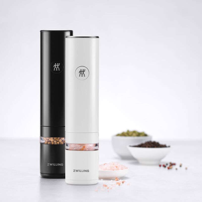 elektriskt kryddkvarnsset 21 cm, svart/vit