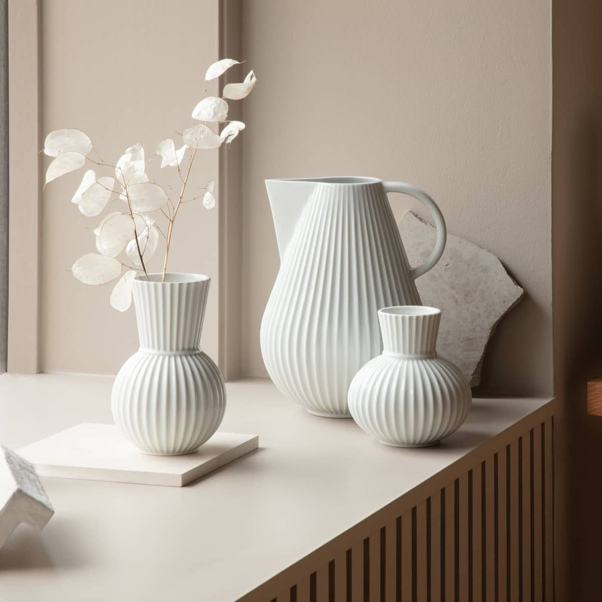 Tura vase, 18 cm, hvid