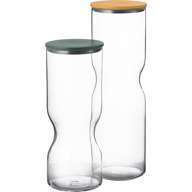 Alfredo förvaringsburk med lock 2 liter, glas/gul