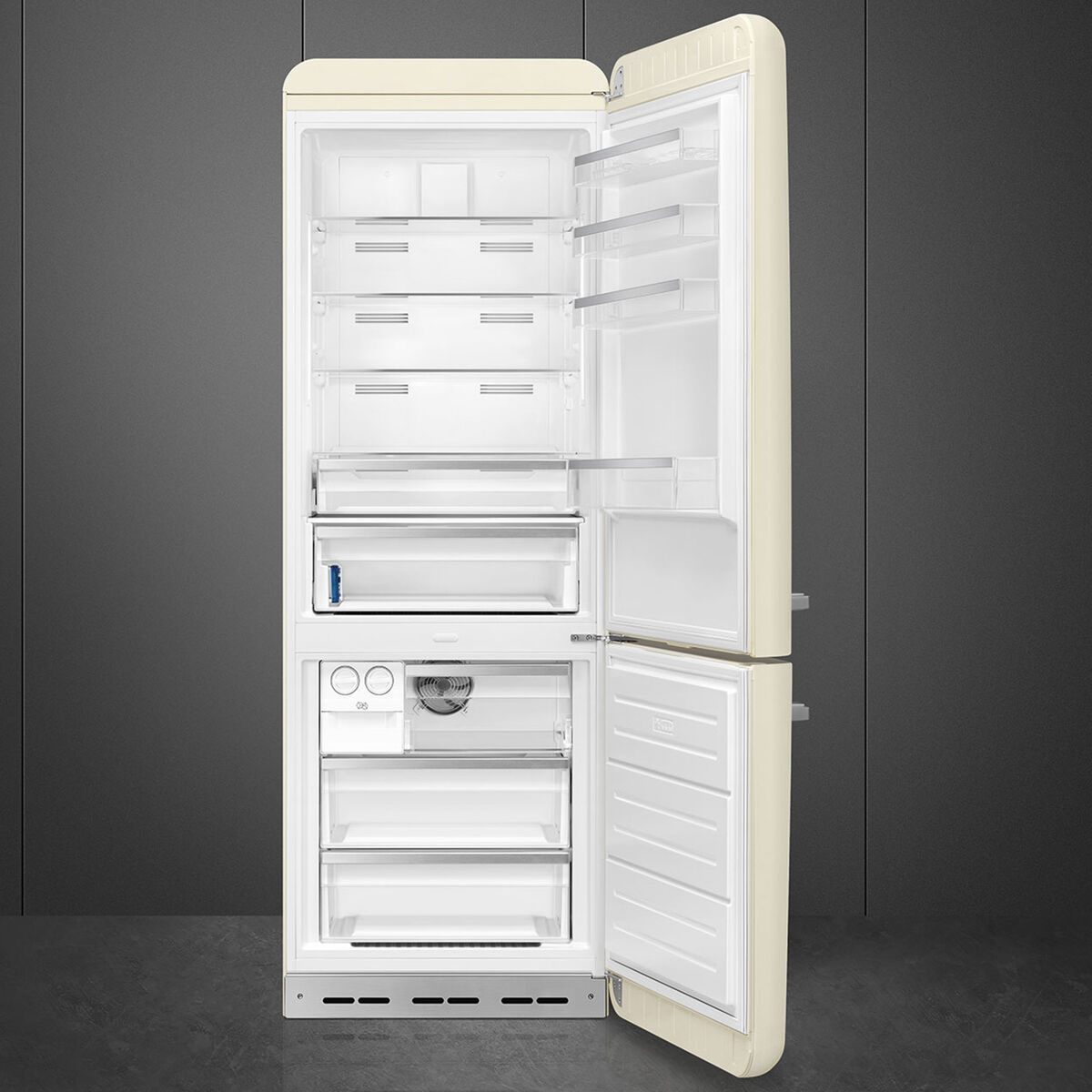 Smeg FAB38RCR6 högerhängd kyl/frys 70 cm, creme