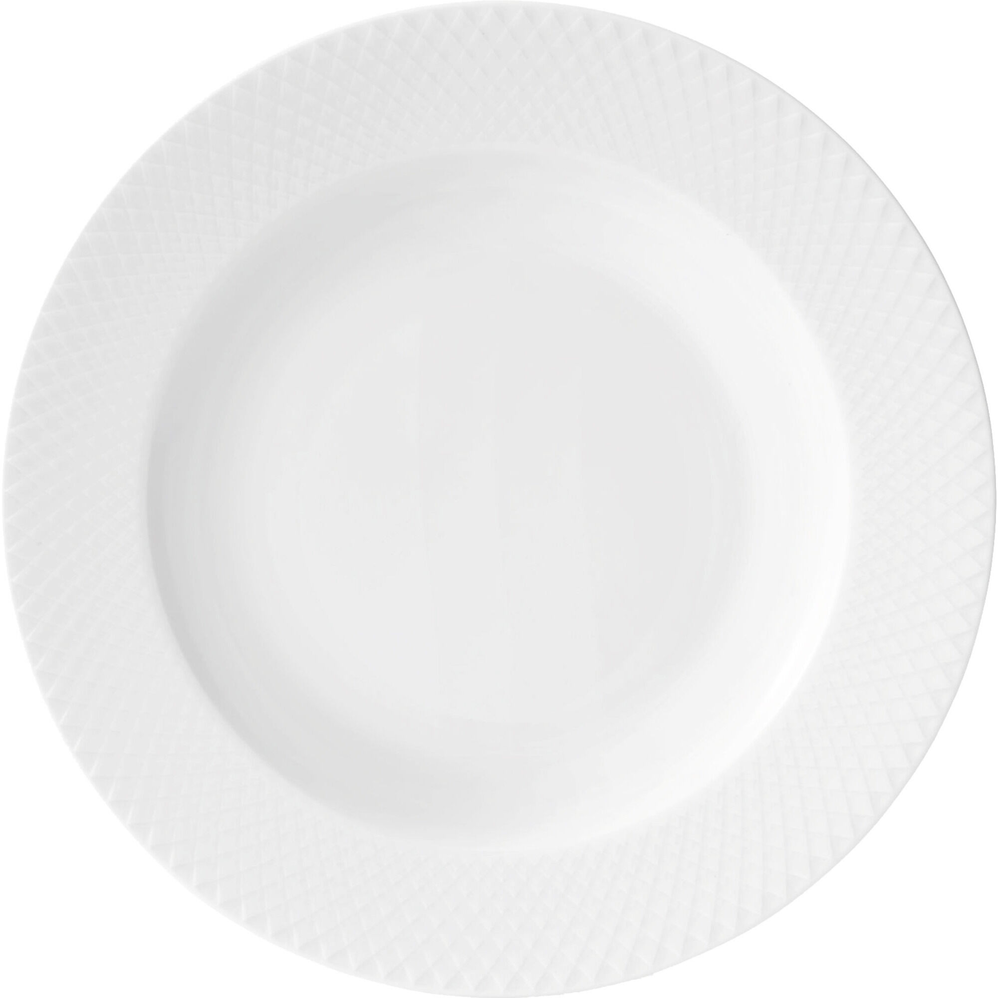 Lyngby Porcelæn Rhombe dyp tallerken hvit Ø 23 cm