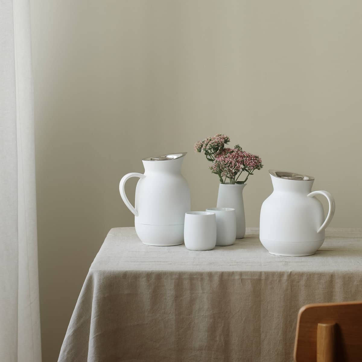 Amphora termoskanne 1 liter, kaffe, soft white