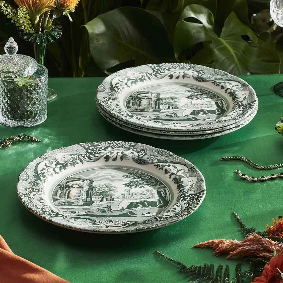 Heritage Green Italian tallerken 27 cm, grønn/hvit