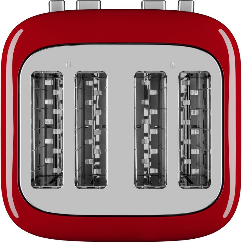 Brødrister med manuel kontrol, 4 skiver, rød