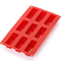 Minikager silikonform 9 huller, rød